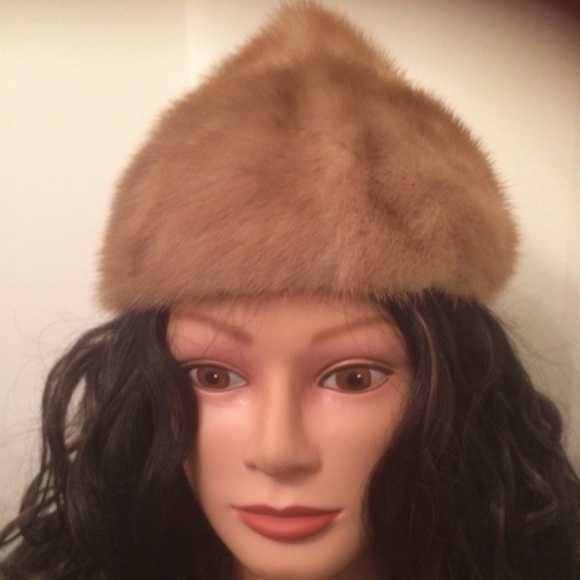 Vintage Mink Hat Hersheys Kiss Pointed Crown Style - Picture 1 of 5